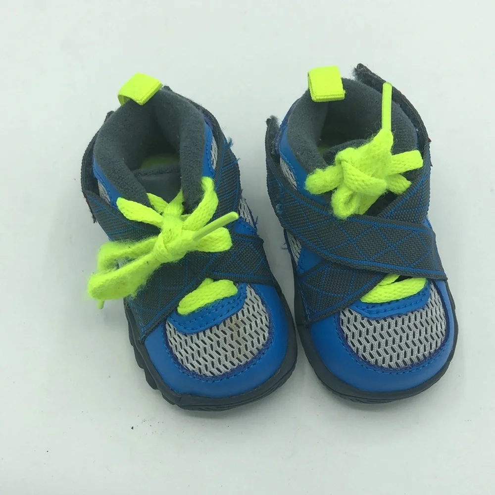 Nike Raid Toddler Shoes Size 2C Blue Neon Volt 644415-005 Athletic Sneakers